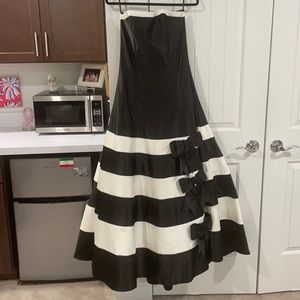 Classic black and white formal gown